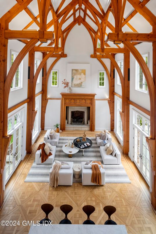 Fireplace, Interior, Living room, Wooden Beams, Wood Texture Flooring