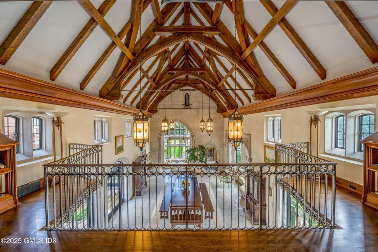 Chandelier, Interior, Wooden Beams, Wood Texture Flooring