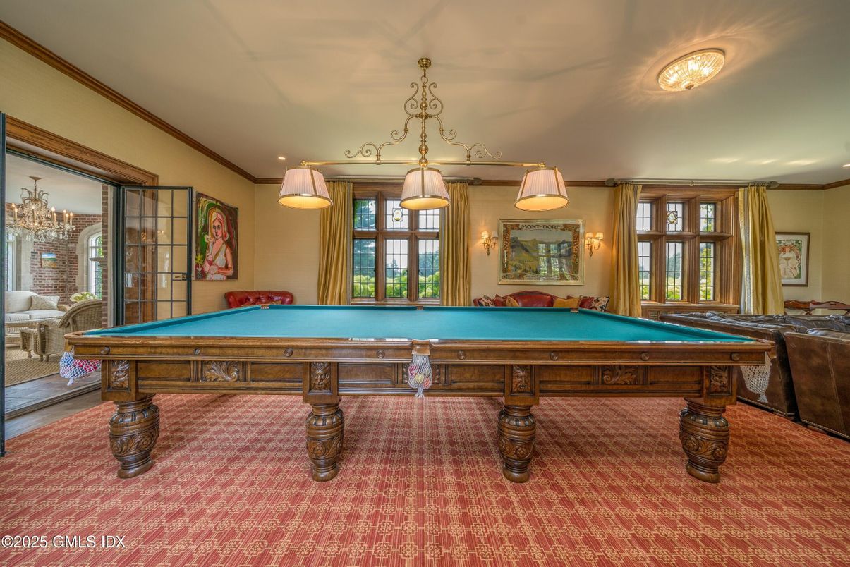 Billiard Table, Chandelier, Game Room, Interior, Pendant Lights, Recessed Lighting