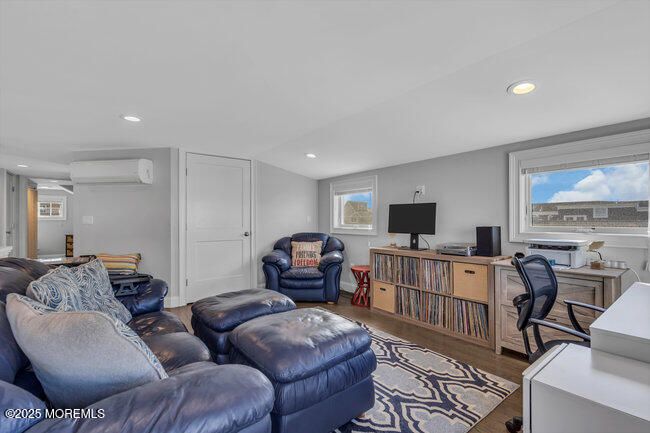 Home Office, Interior, Living room, Recessed Lighting, Wood Texture Flooring