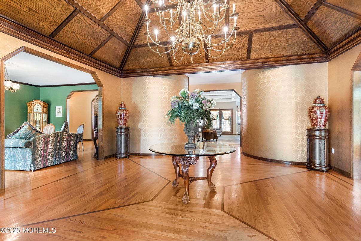 Chandelier, Interior, Wooden Ceilings, Wood Texture Flooring