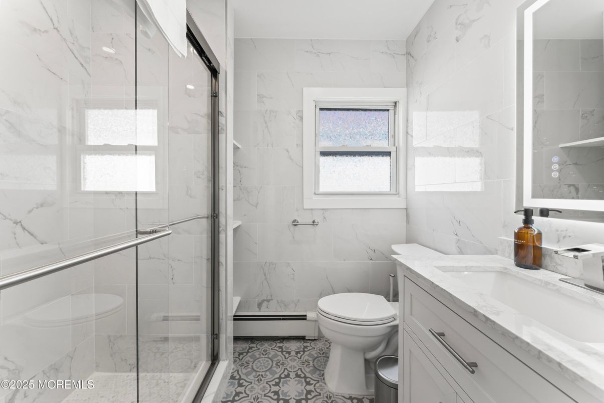 Bathroom, Glass Shower, Interior, Marble Walls