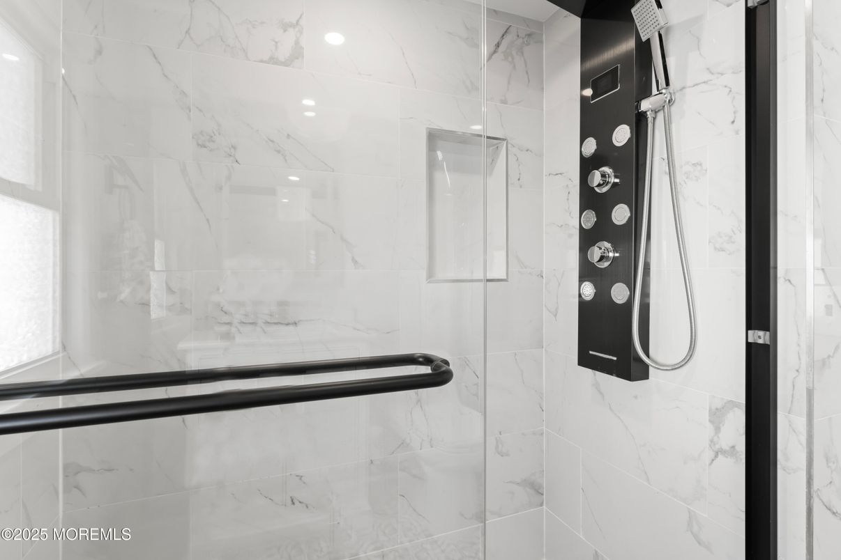 Bathroom, Glass Shower, Interior, Marble Walls