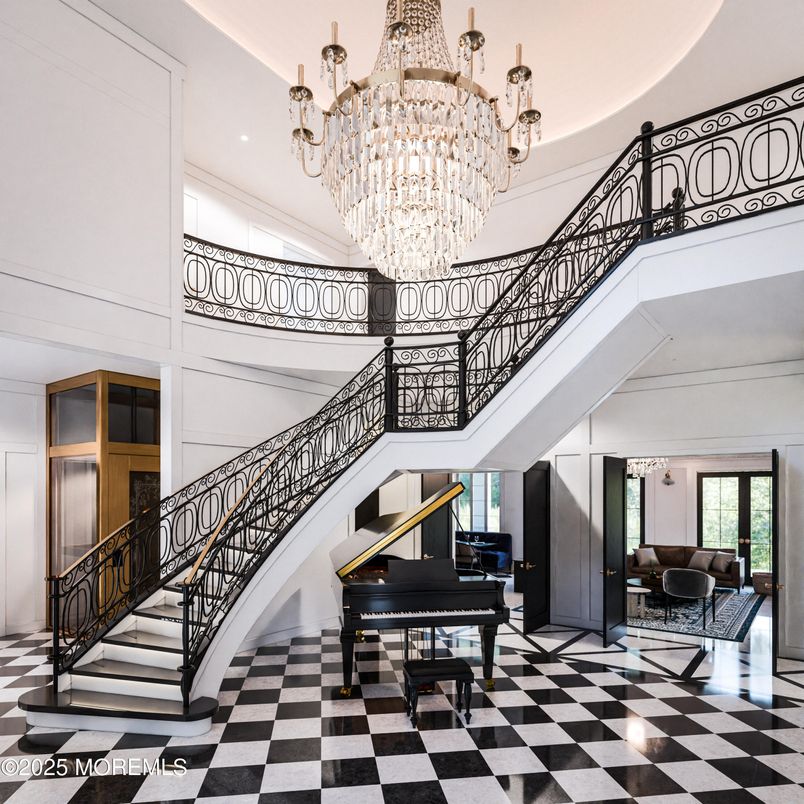 Chandelier, Interior, Piano, Recessed Lighting