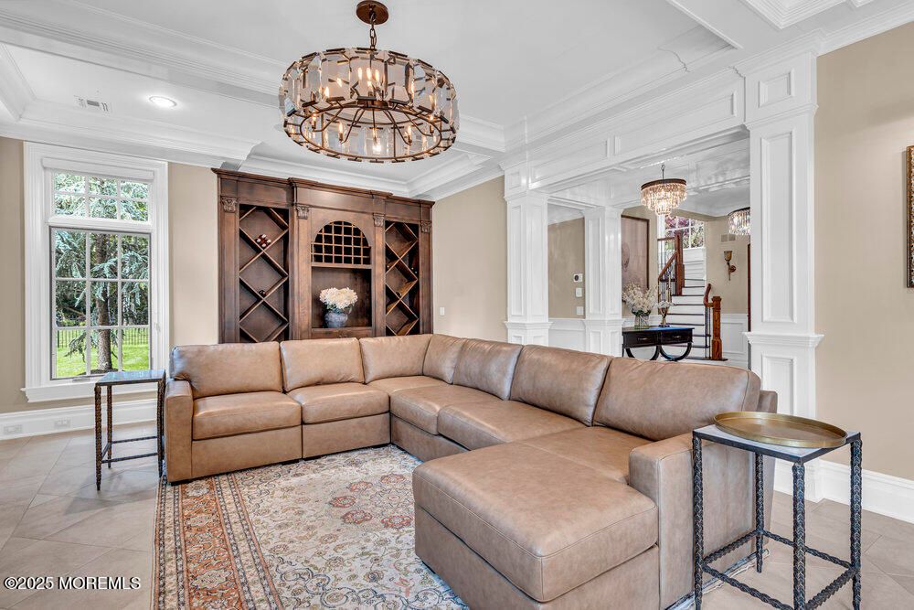 Chandelier, Interior, Living room, Recessed Lighting