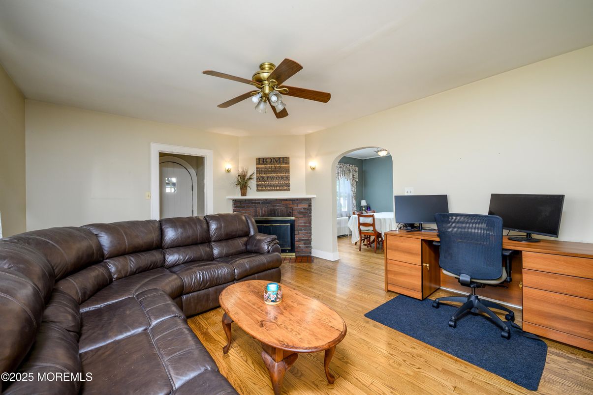 Fireplace, Home Office, Interior, Living room, Wood Texture Flooring