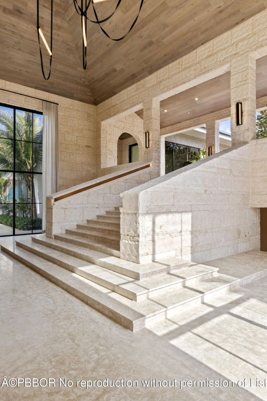 Interior, Pendant Lights, Stone Walls, Wooden Ceilings