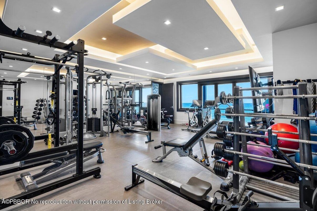 Fitness Equipment, Gym, Interior, Recessed Lighting