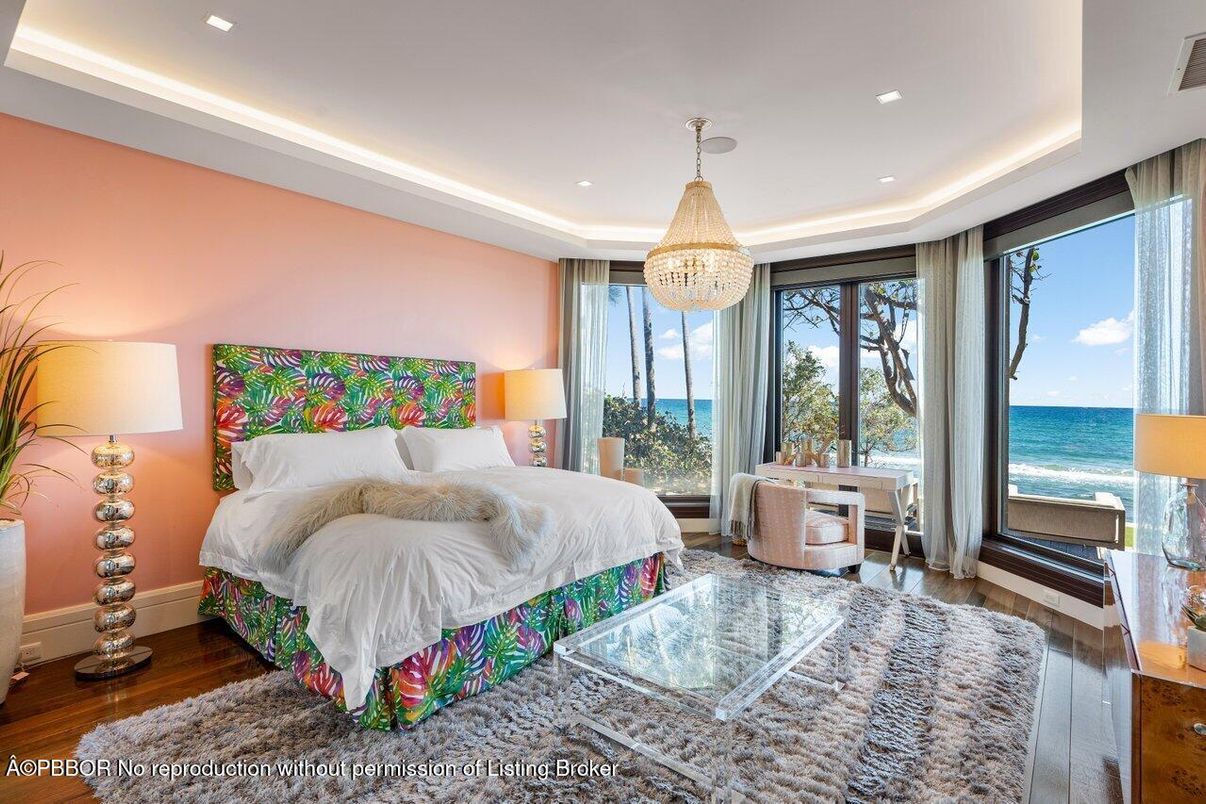 Bedroom, Interior, Recessed Lighting, Water, Wood Texture Flooring