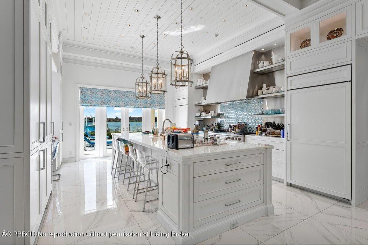 Interior, Kitchen, Marble, Pendant Lights, Recessed Lighting, Water