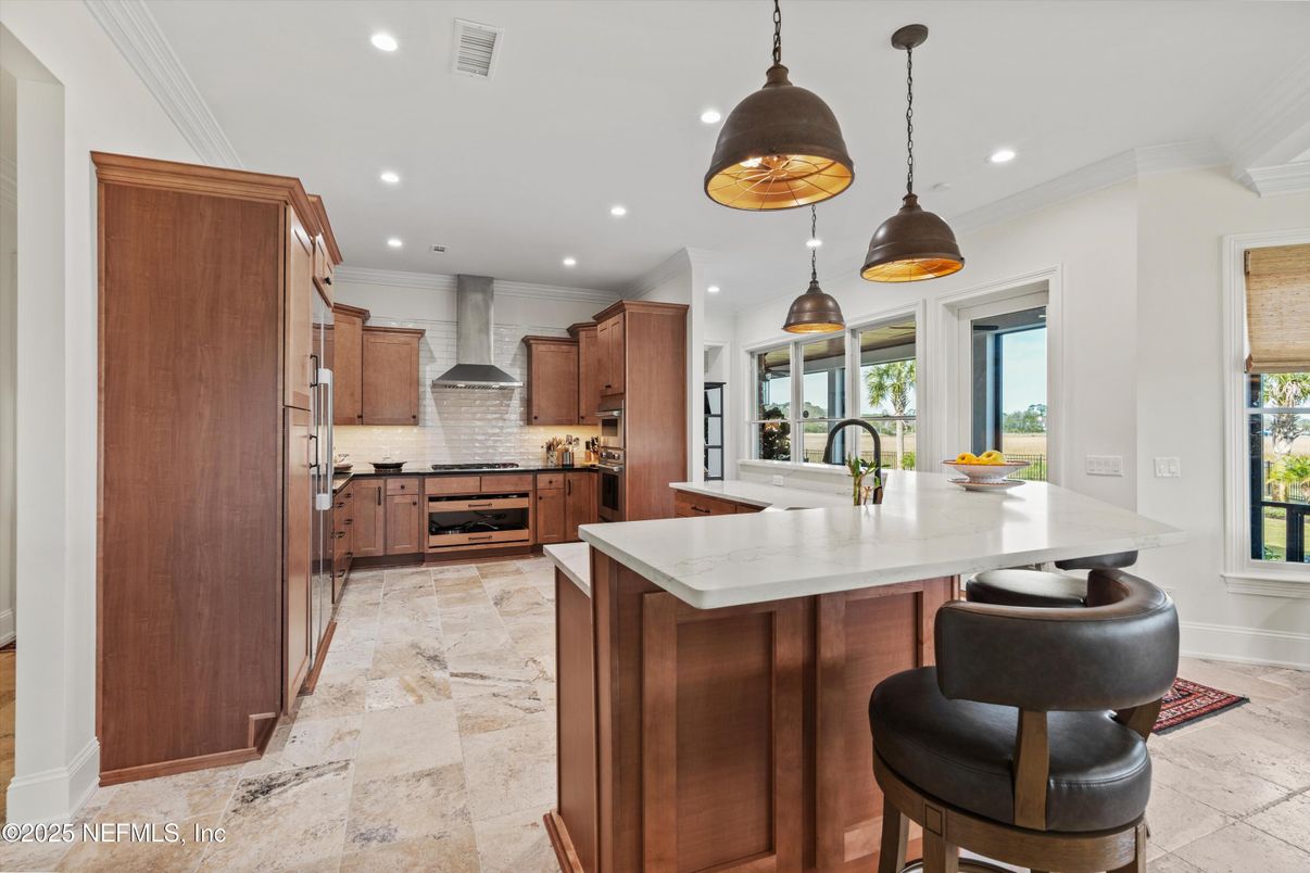 Interior, Kitchen, Pendant Lights, Recessed Lighting, Stainless Steel Appliances