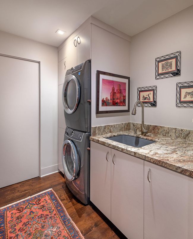 Interior, Recessed Lighting, Utility Closets, Washer, Wood Texture Flooring