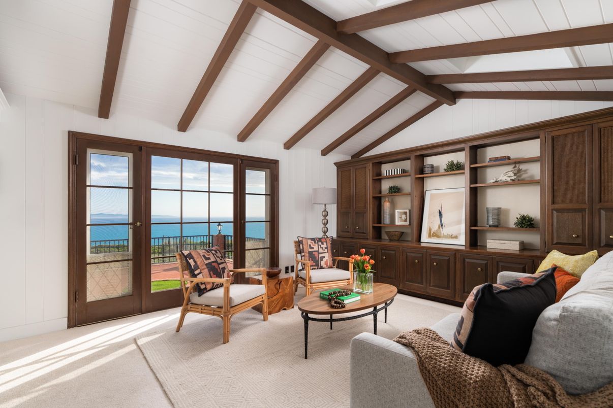 Interior, Living room, Water, Wooden Beams