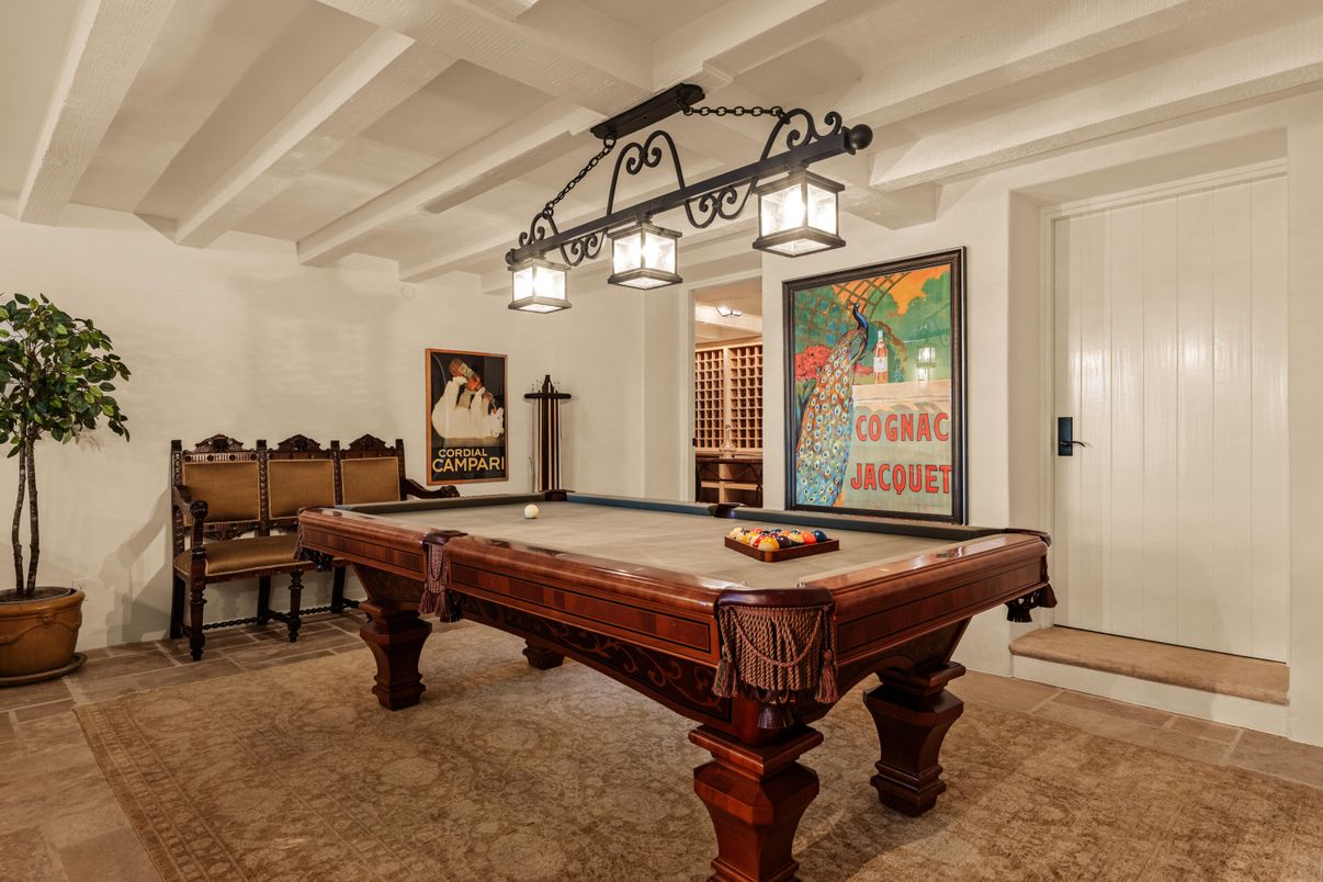 Billiard Table, Game Room, Interior, Pendant Lights