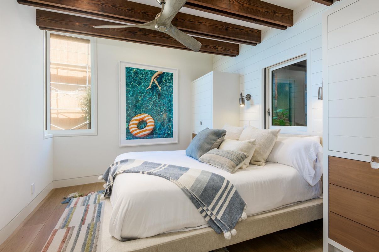 Bedroom, Interior, Wooden Beams, Wood Texture Flooring