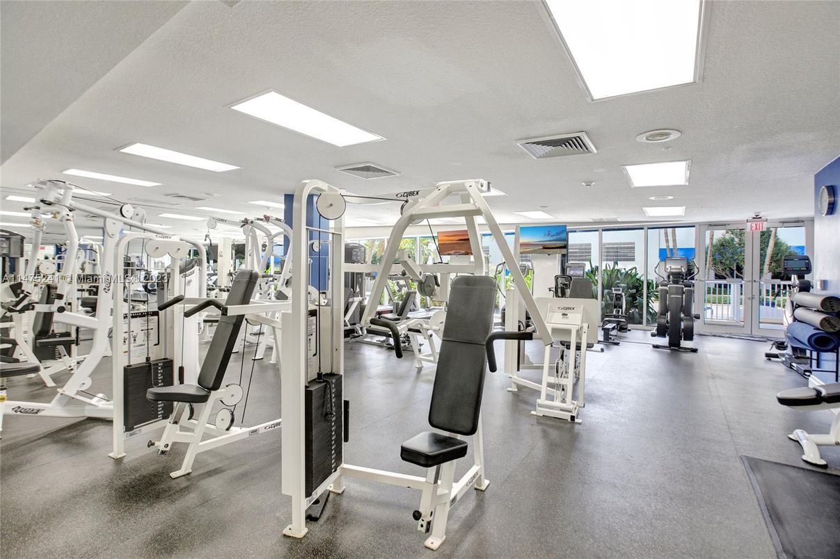 Fitness Equipment, Gym, Interior, Recessed Lighting