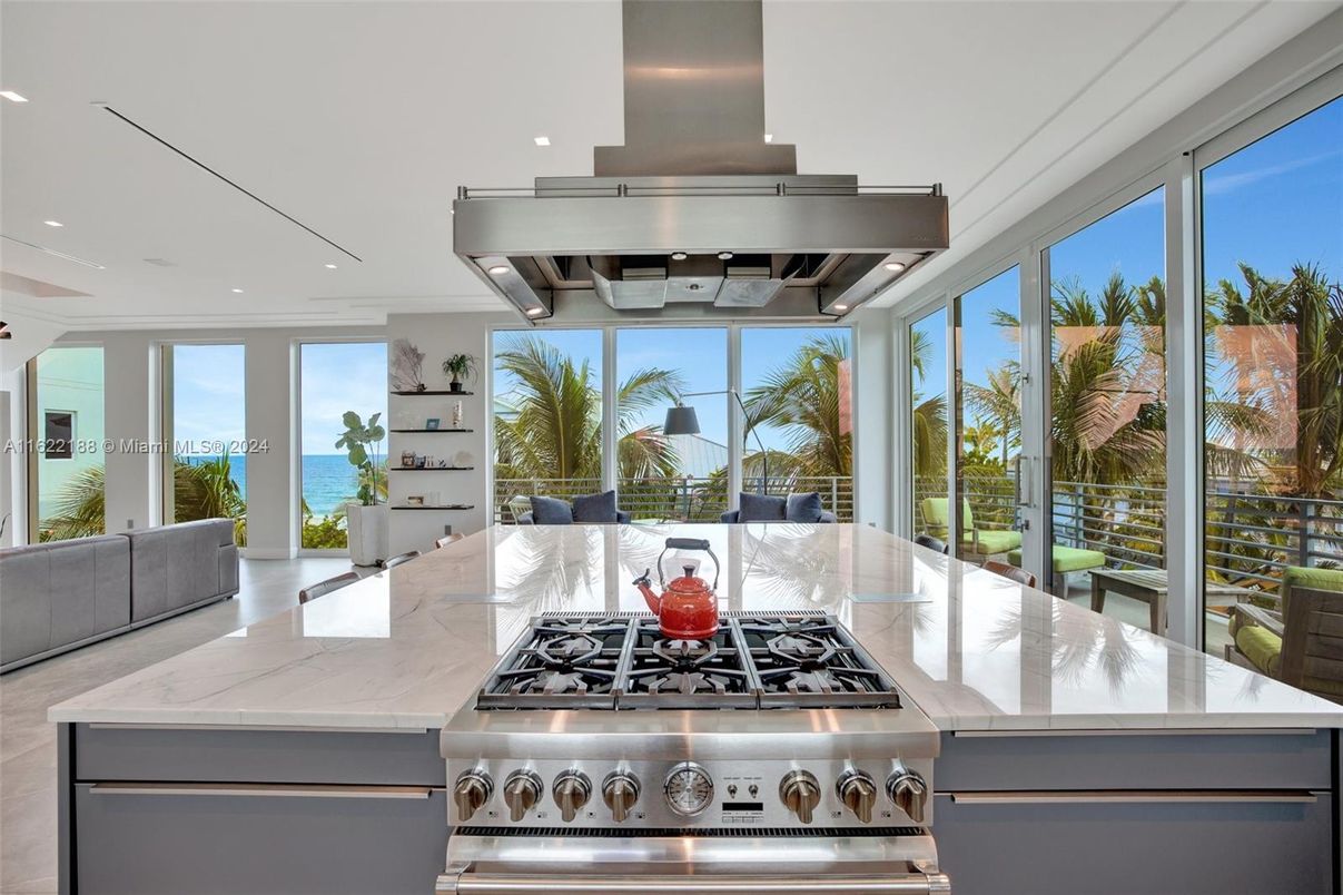 Interior, Kitchen, Recessed Lighting, Stainless Steel Appliances, Water