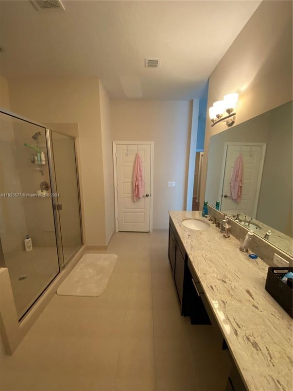 Bathroom, Dual Sink Vanities, Glass Shower, Interior