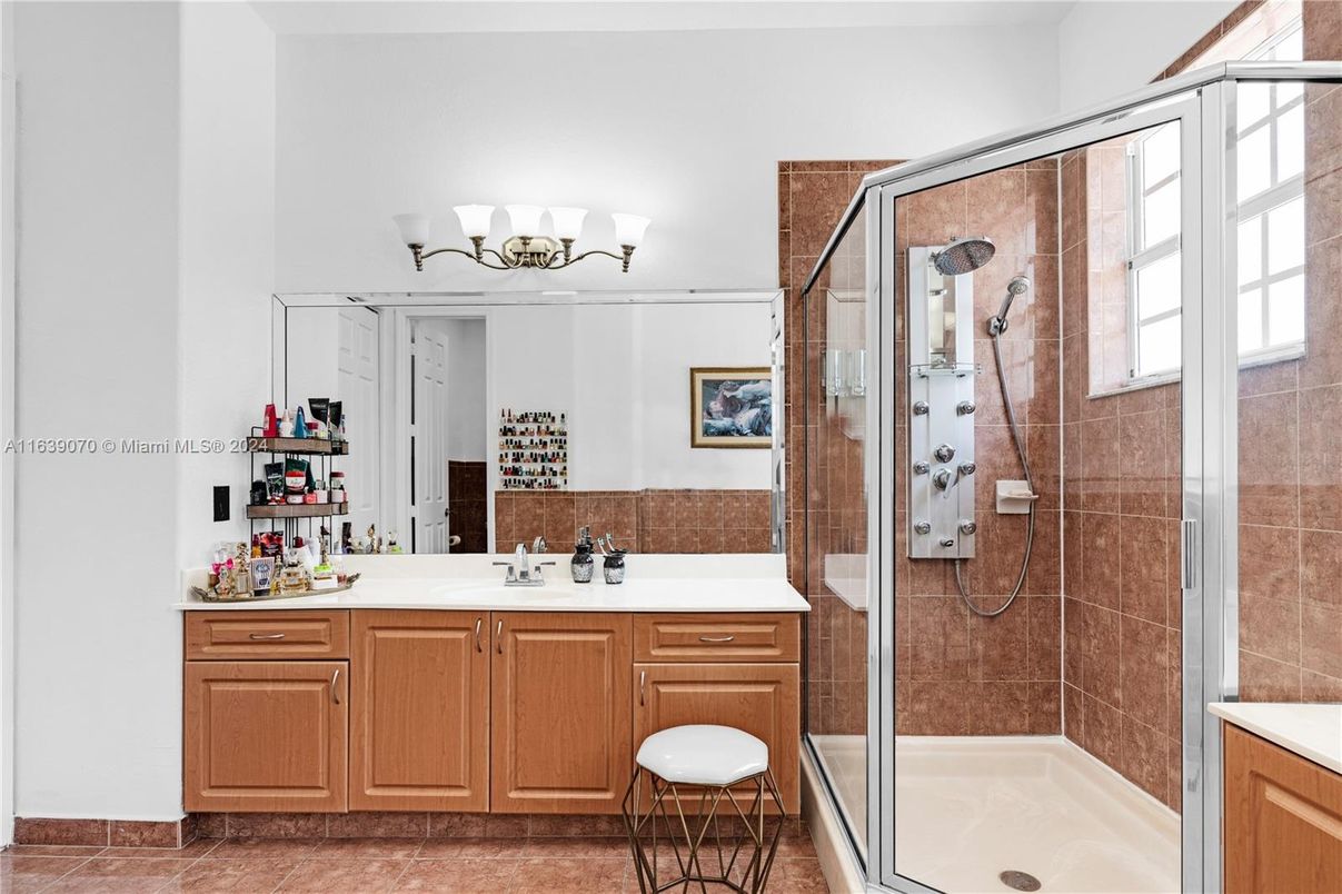 Bathroom, Dual Sink Vanities, Glass Shower, Interior