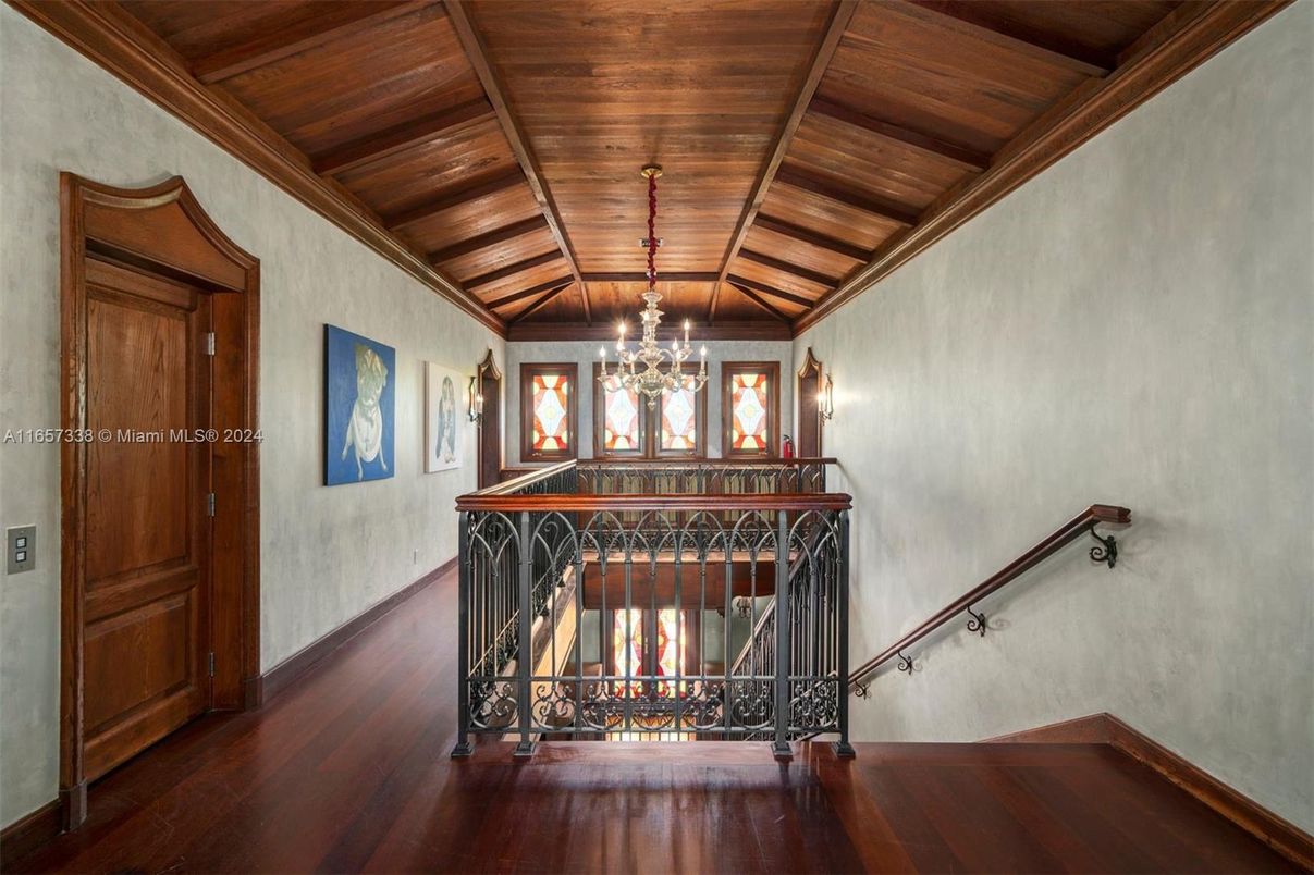 Chandelier, Game Room, Interior, Wooden Beams, Wooden Ceilings, Wood Texture Flooring