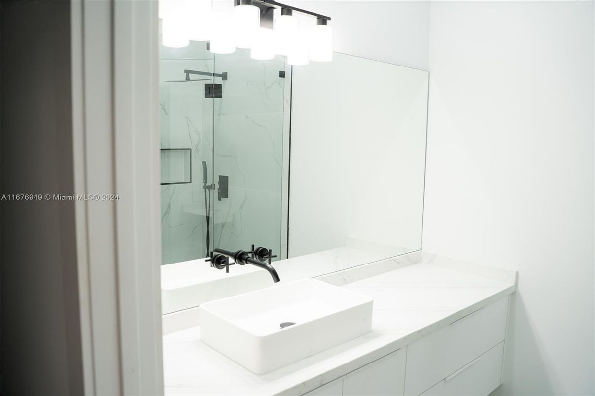 Bathroom, Glass Shower, Interior, Marble Walls