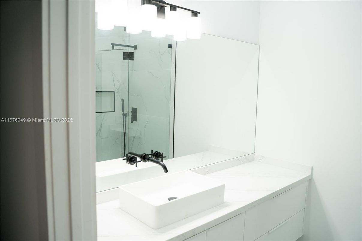 Bathroom, Glass Shower, Interior, Marble Walls