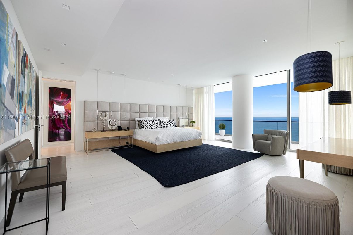 Bedroom, Interior, Recessed Lighting, Water, Wood Texture Flooring