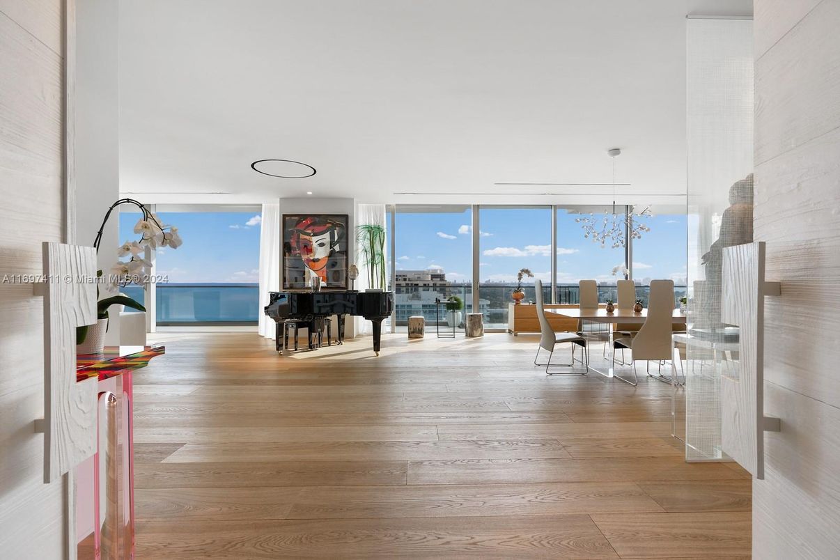 Dining room, Interior, Piano, Water, Wood Texture Flooring