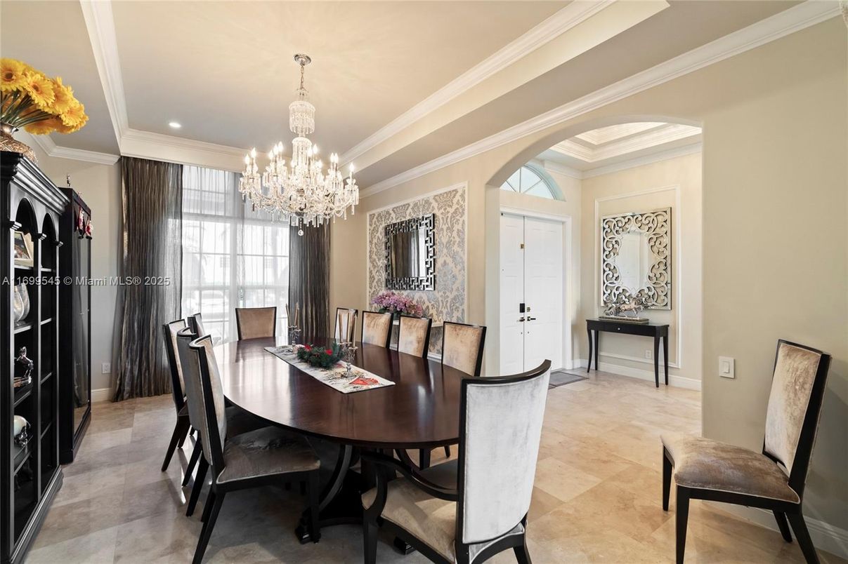 Chandelier, Dining room, Interior, Recessed Lighting