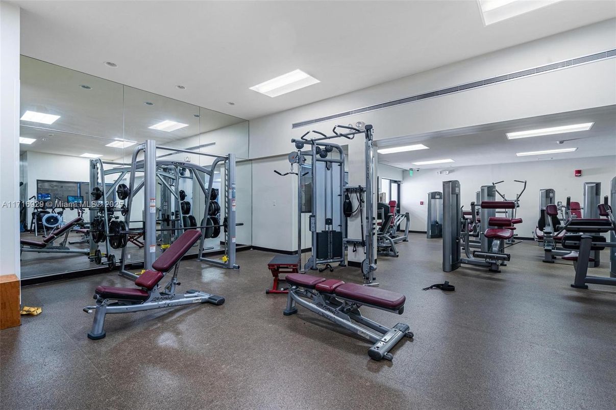 Fitness Equipment, Gym, Interior, Recessed Lighting