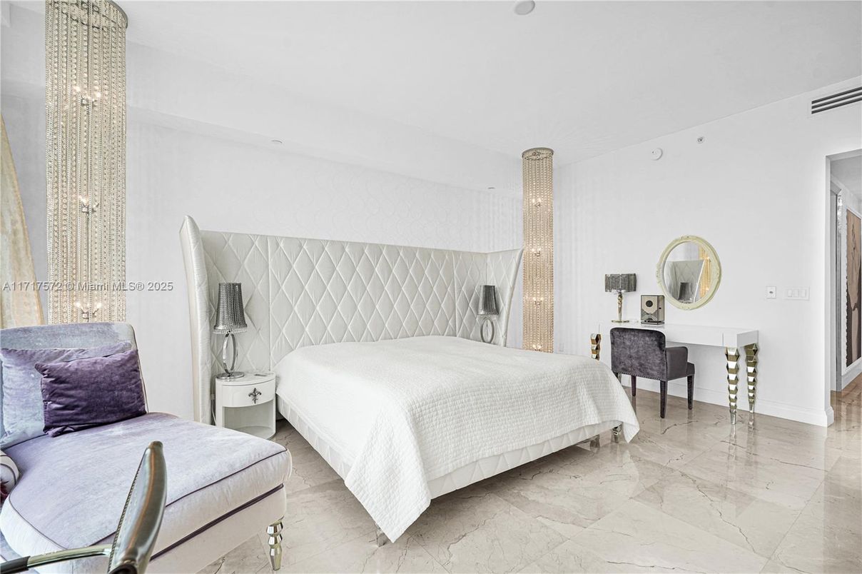 Bedroom, Chandelier, Interior, Marble