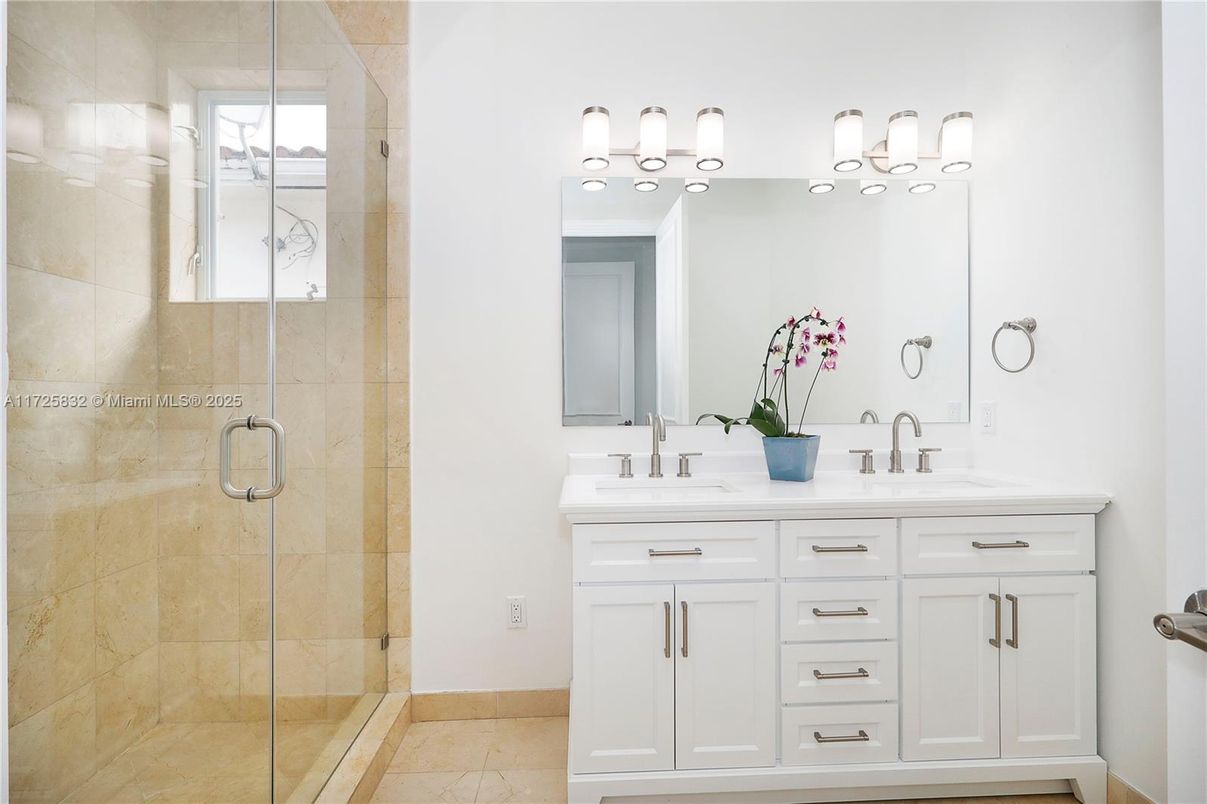 Bathroom, Dual Sink Vanities, Glass Shower, Interior