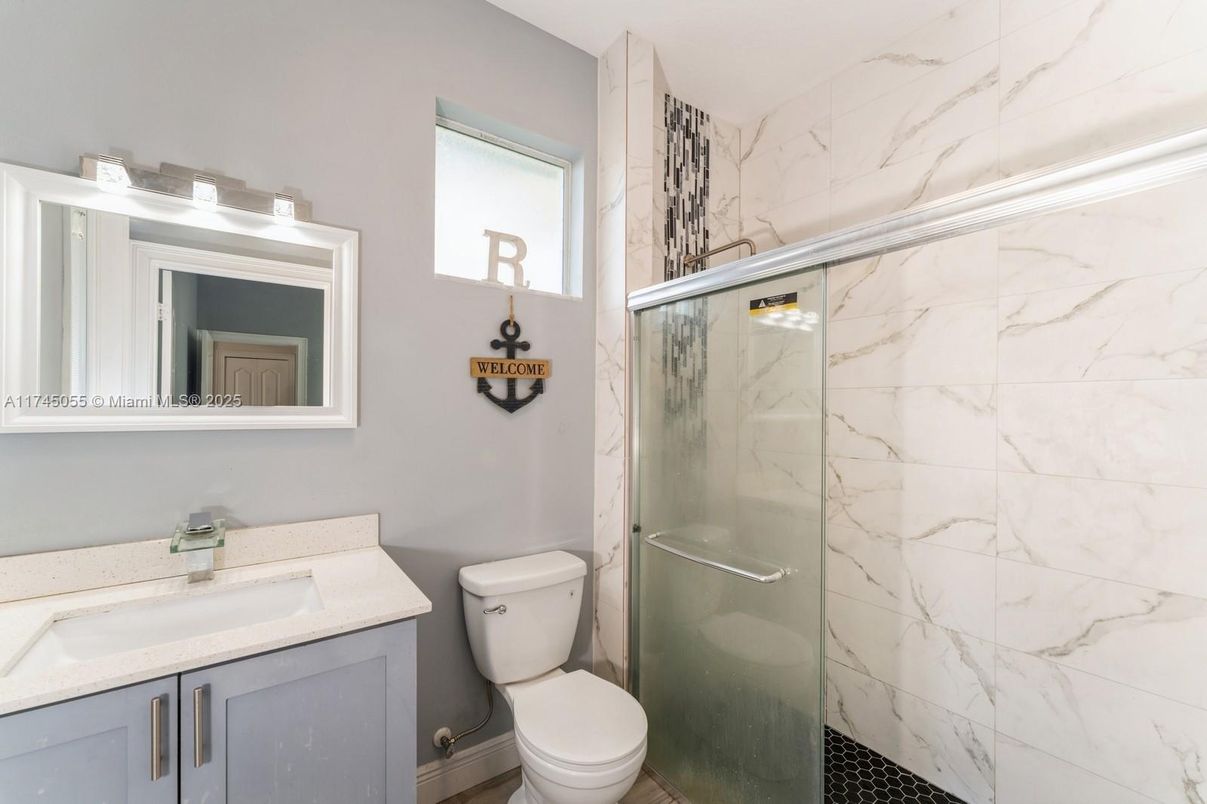 Bathroom, Glass Shower, Interior, Marble Walls