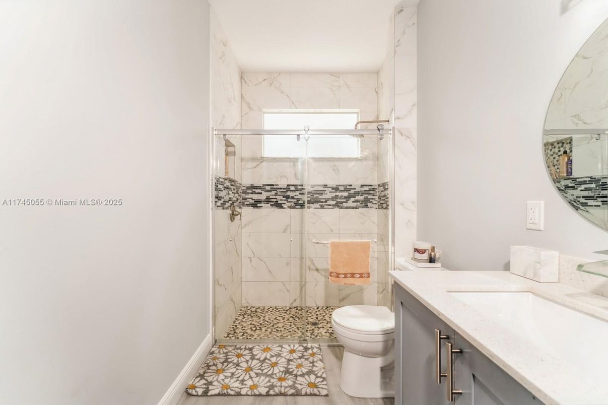 Bathroom, Glass Shower, Interior, Marble Walls