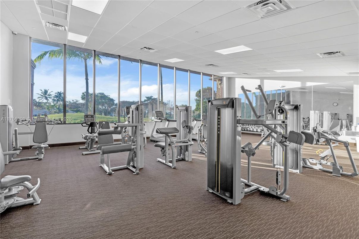 Fitness Equipment, Gym, Interior, Recessed Lighting