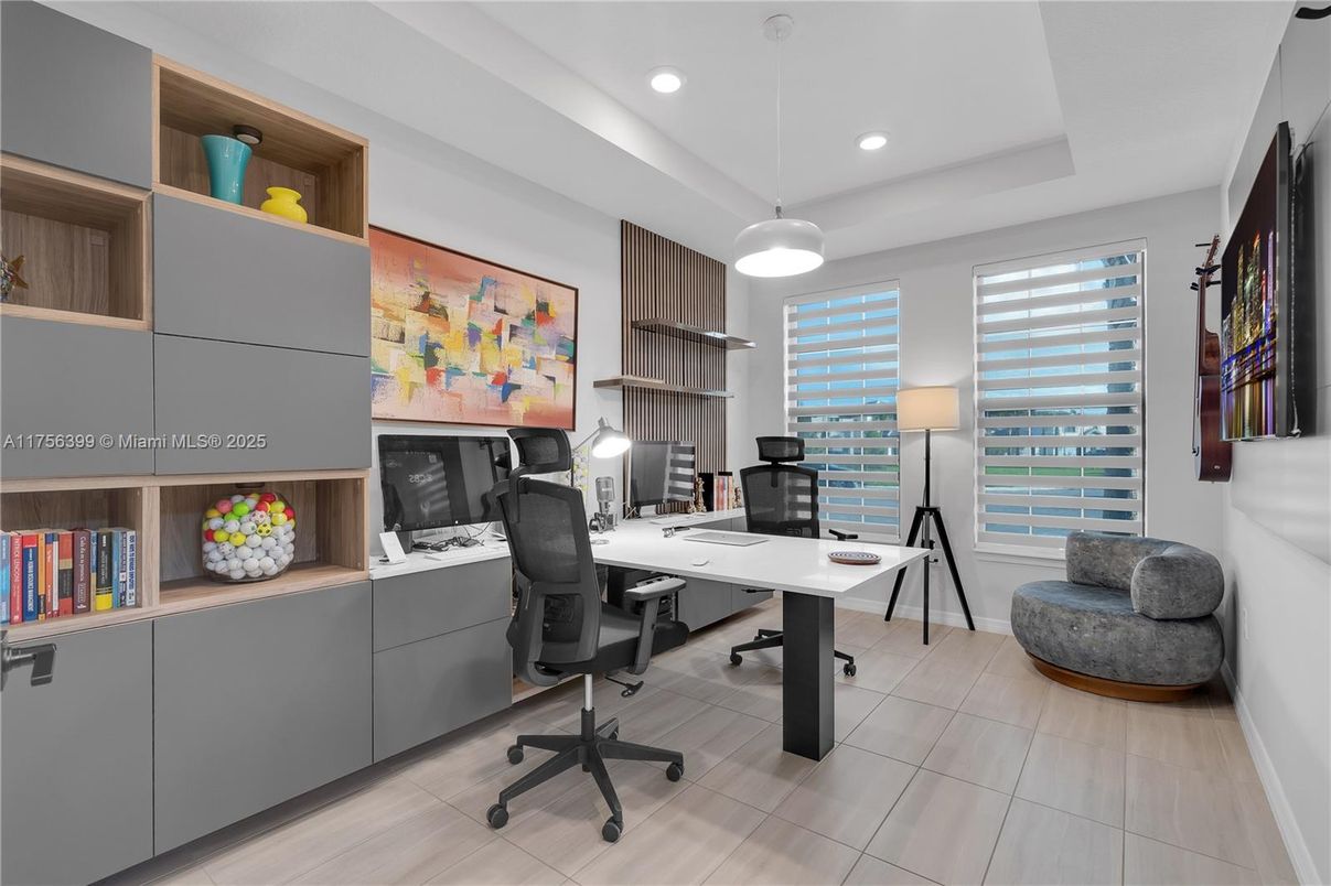 Home Office, Interior, Pendant Lights, Recessed Lighting