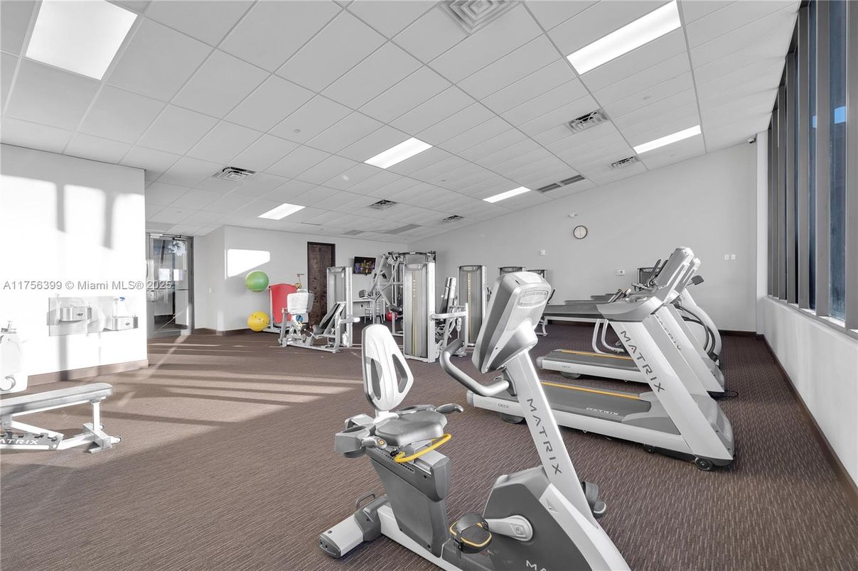 Fitness Equipment, Gym, Interior, Recessed Lighting