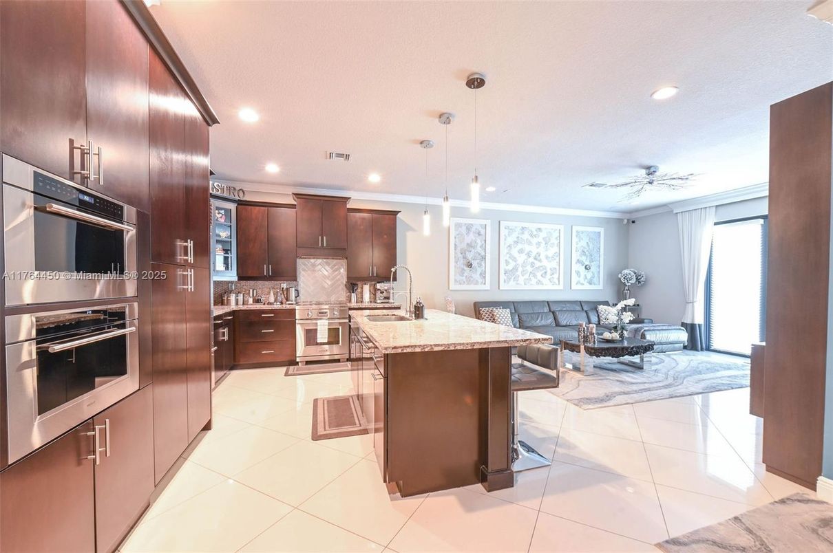 Interior, Kitchen, Pendant Lights, Recessed Lighting, Stainless Steel Appliances