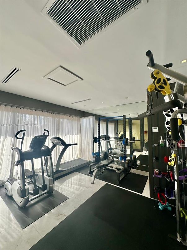 Fitness Equipment, Gym, Interior, Recessed Lighting