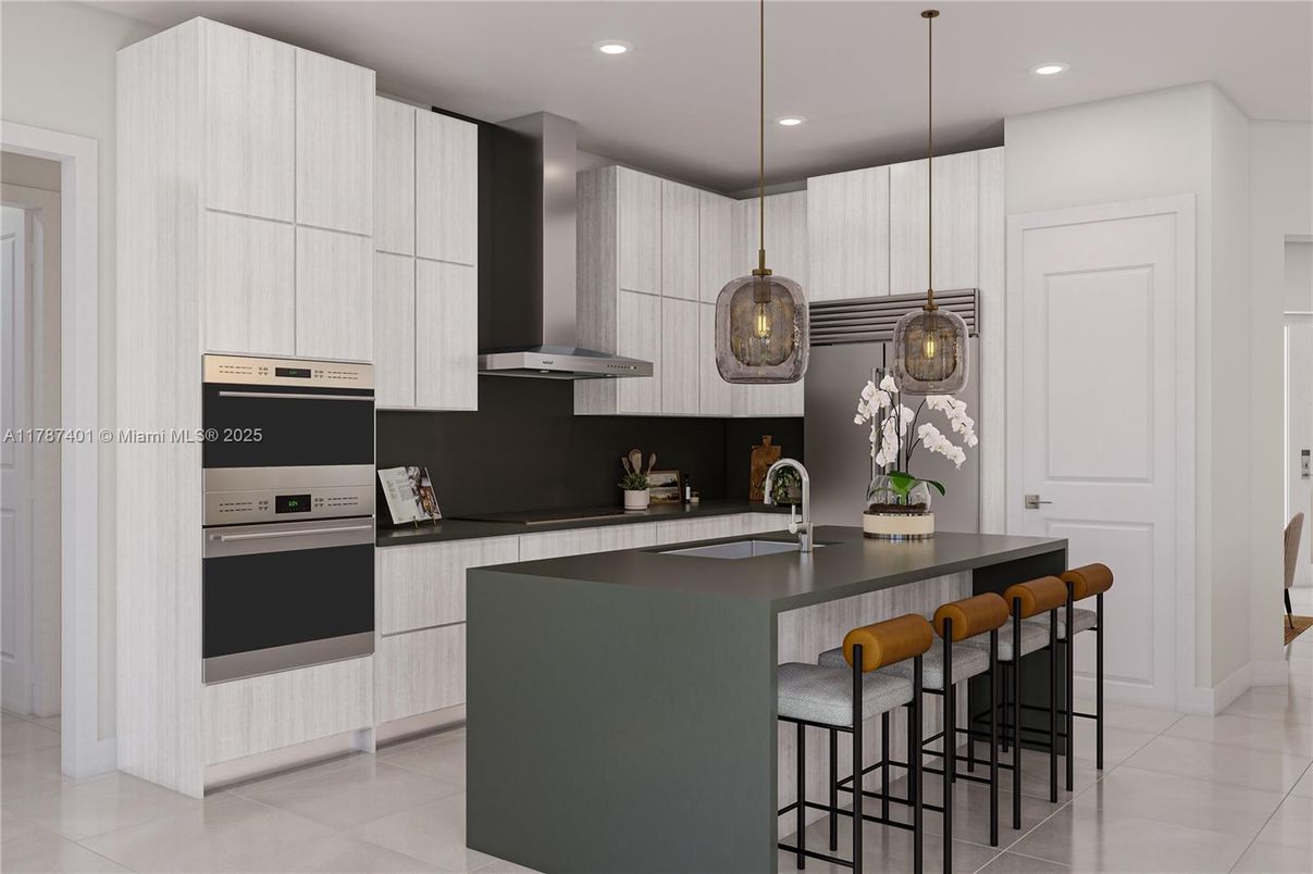 Interior, Kitchen, Pendant Lights, Recessed Lighting, Stainless Steel Appliances