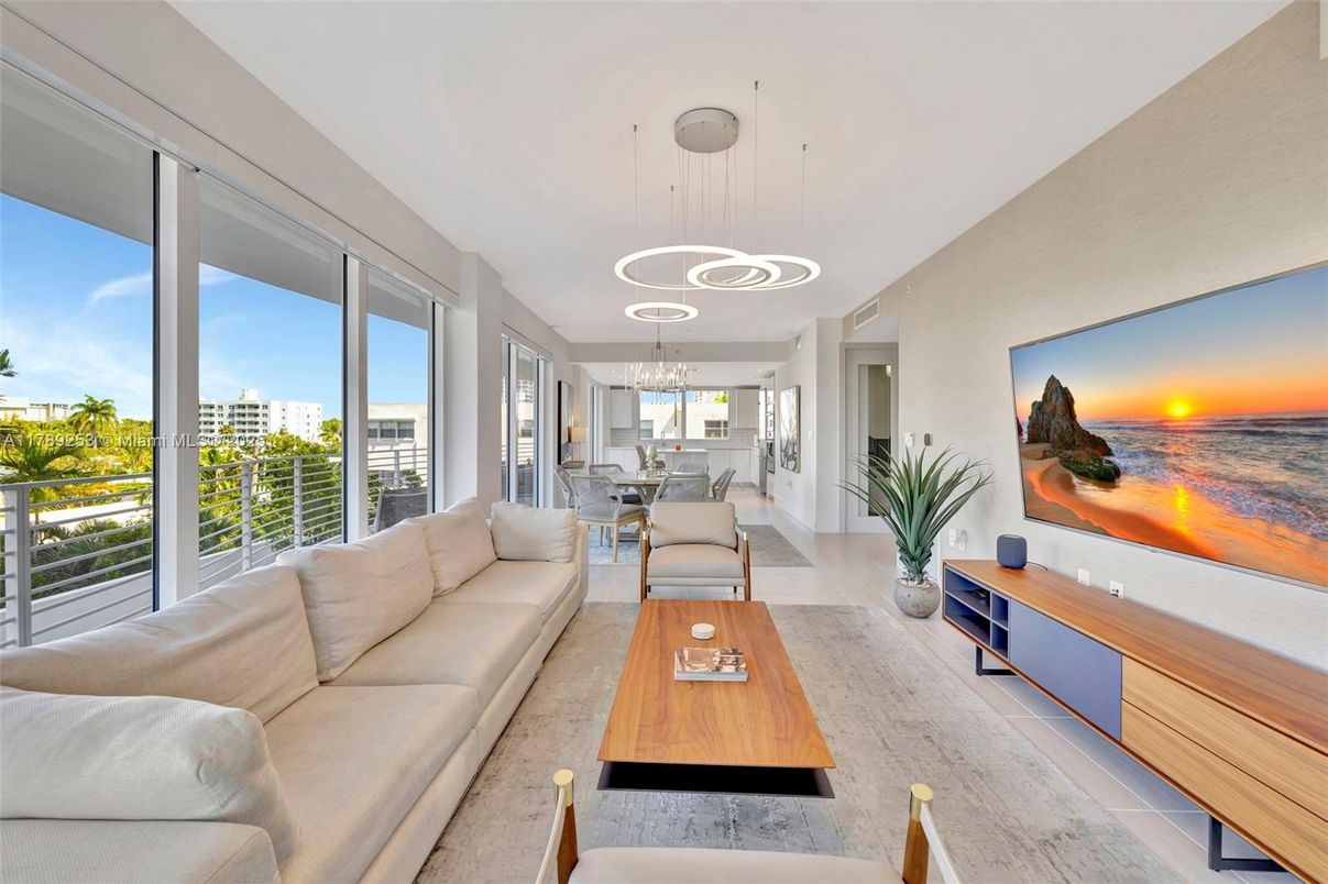 Dining room, Interior, Living room, Pendant Lights, Water, Wood Texture Flooring