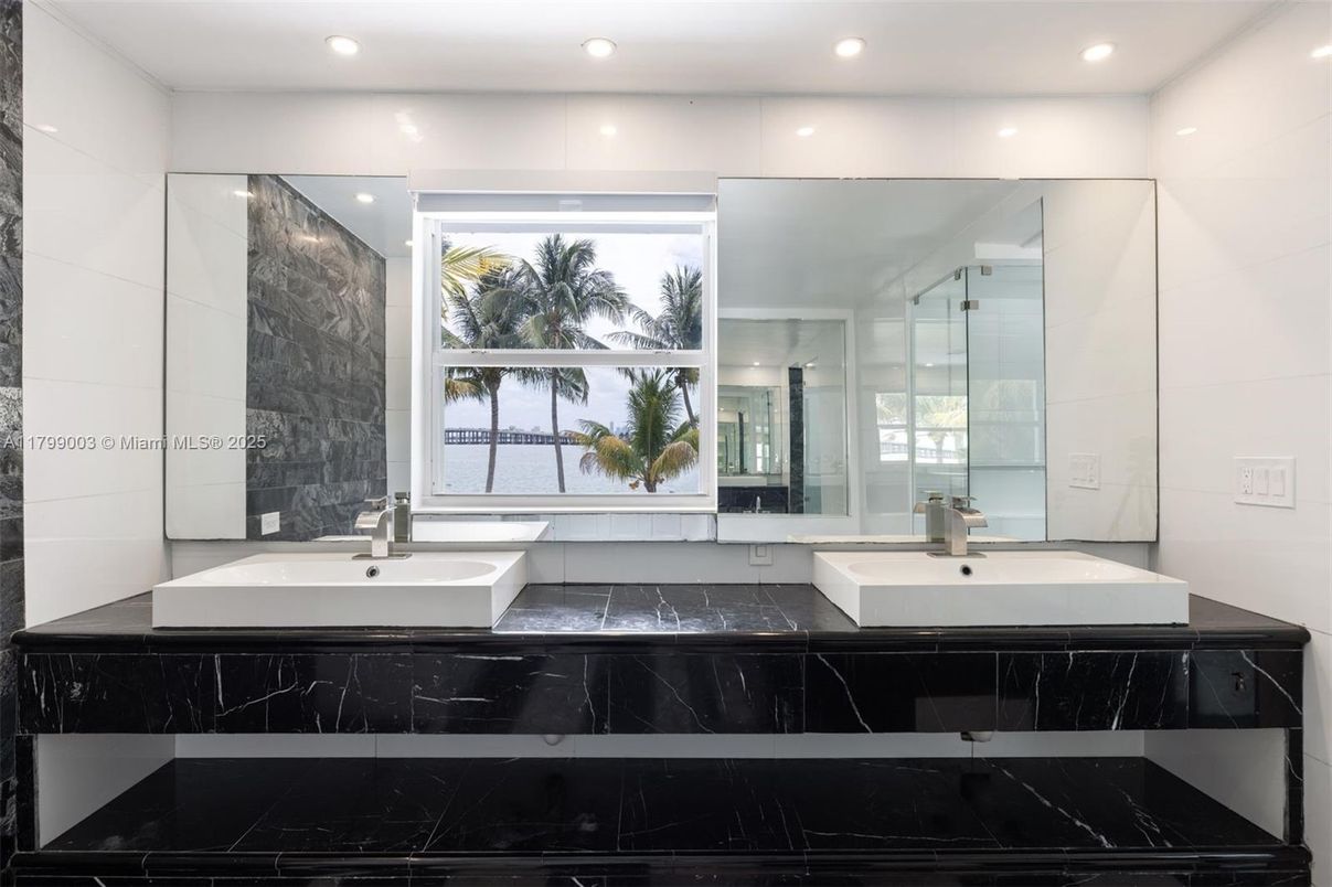 Bathroom, Glass Shower, Interior, Marble, Recessed Lighting