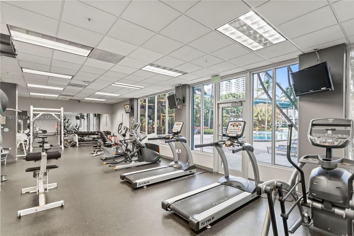 Fitness Equipment, Gym, Interior, Recessed Lighting