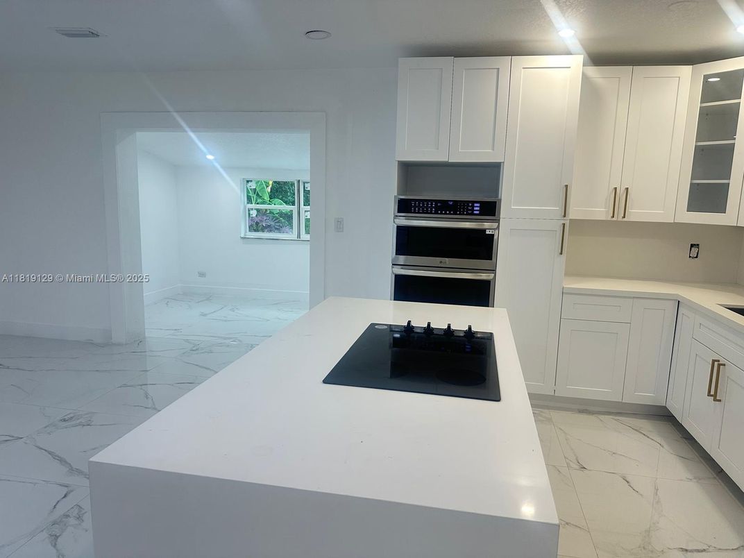 Interior, Kitchen, Marble, Recessed Lighting, Stainless Steel Appliances