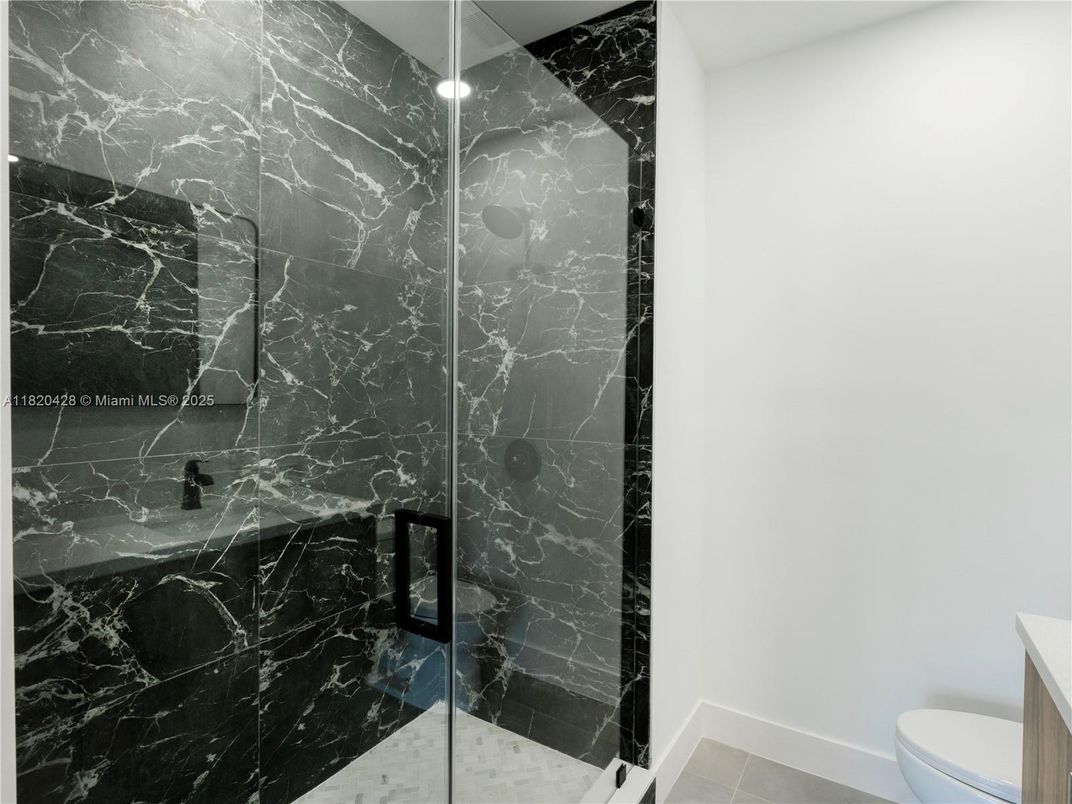 Bathroom, Glass Shower, Interior, Marble Walls