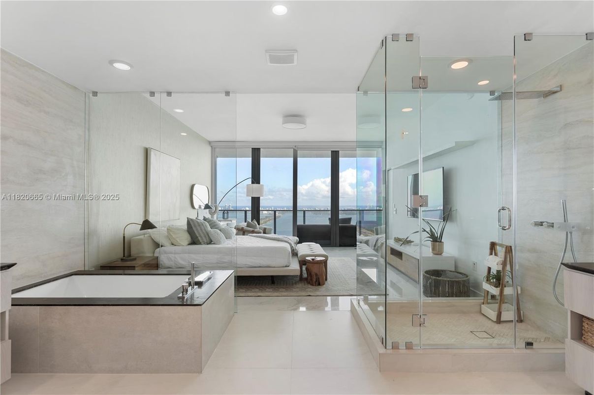 Bathroom, Glass Shower, Interior, Living room, Recessed Lighting, Water