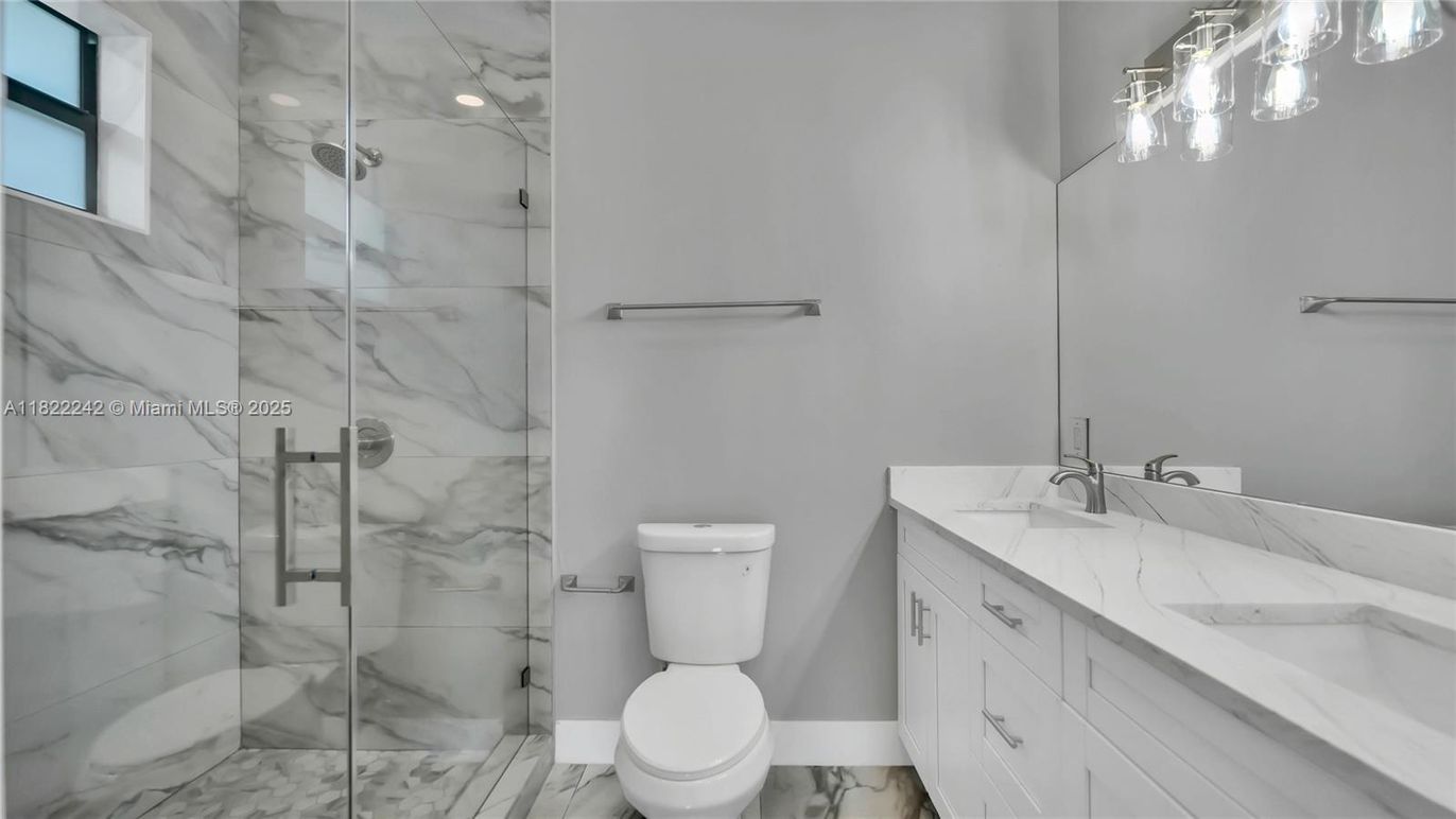 Bathroom, Glass Shower, Interior, Marble Walls