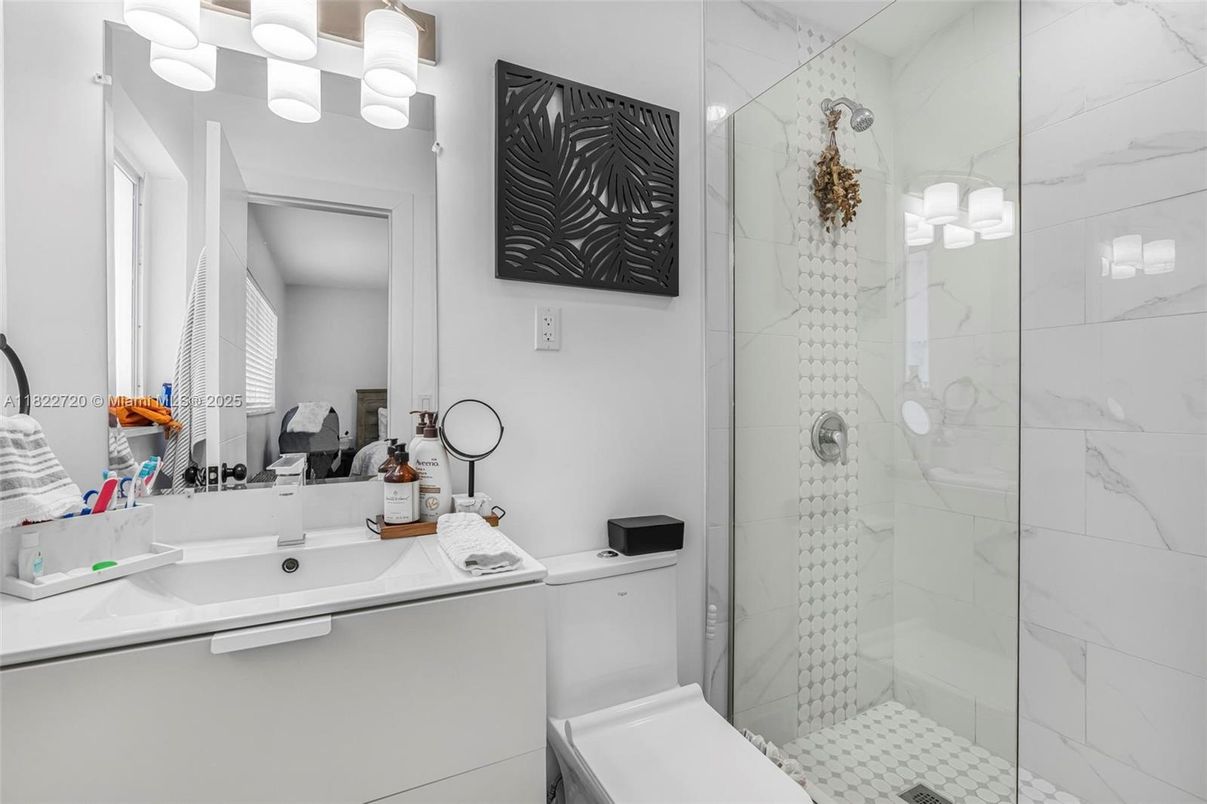 Bathroom, Glass Shower, Interior, Marble Walls