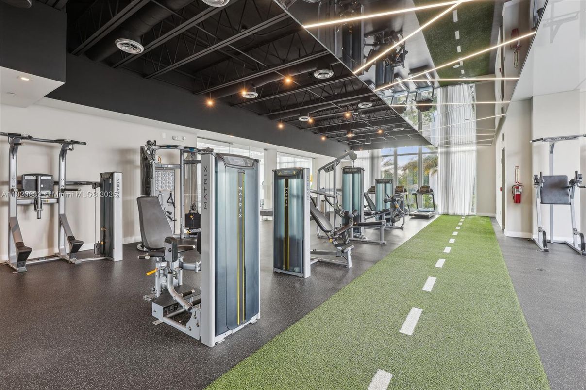 Fitness Equipment, Gym, Interior, Recessed Lighting