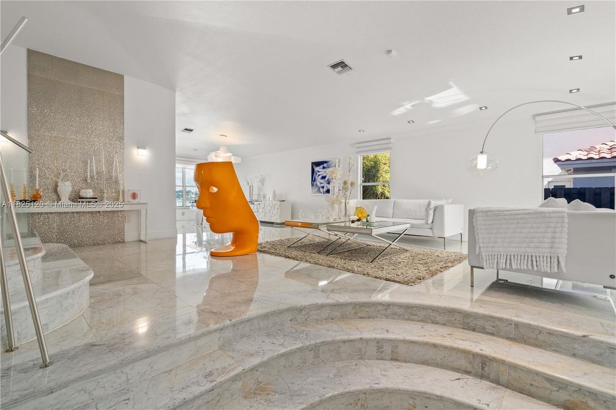 Interior, Living room, Marble, Recessed Lighting